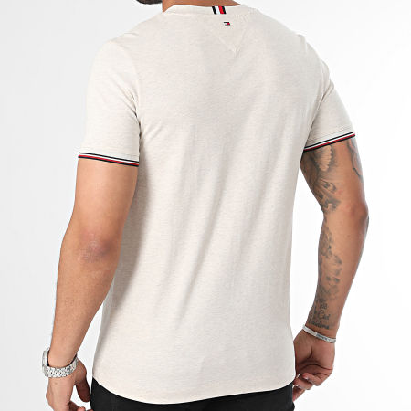 Tommy Hilfiger - Slim Logo Tipped Tee Shirt 2584 Beige Chiné