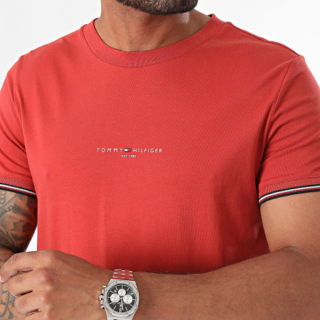 Tommy Hilfiger - Tee Shirt Slim Logo Tipped 2584 Rouge