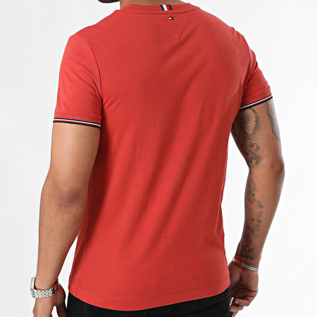 Tommy Hilfiger - Maglietta con logo Slim con punta 2584 rosso