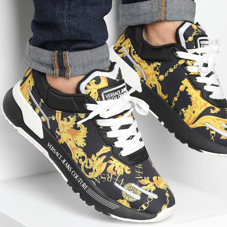 Versace Jeans Couture - Fondo Dynamic 77YA3SA1-ZS654 Zapatillas Golden Renaissance Negras