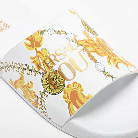 Versace Jeans Couture - Claquettes Fondo Slide 77YA3SQ4-ZS834 Oro Blanco Renacimiento
