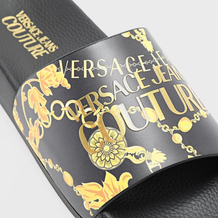 Versace Jeans Couture - Claquettes Fondo Slide 77YA3SQ4-ZS834 Negro Oro Renacimiento