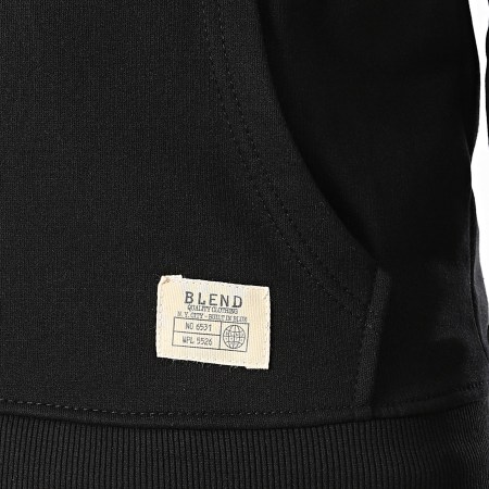 Blend - Noah Felpa con cappuccio e zip 701628 Nero