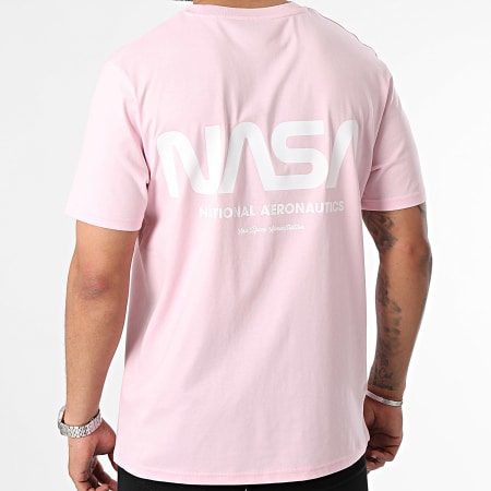 NASA - Tee Shirt Oversize Nasa Futuristic Rose Blanc