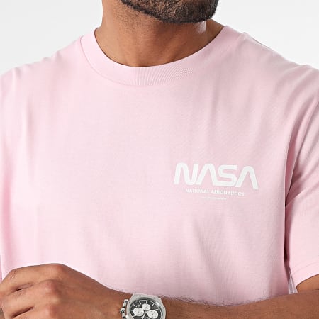 NASA - Maglietta oversize Nasa Futuristic Tee Shirt Rosa Bianco