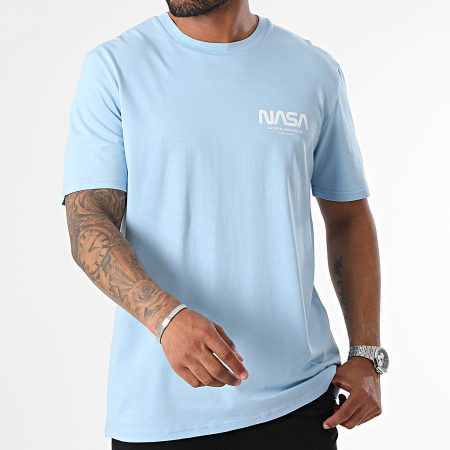 NASA - Oversize Nasa Futuristic Tee Shirt Light Blue White