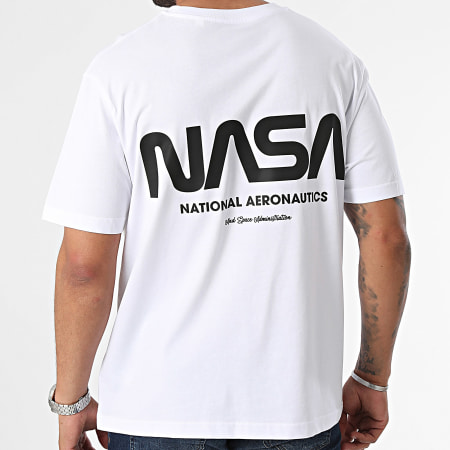 NASA - Tee Shirt Oversize Nasa Futuristic Blanc Noir