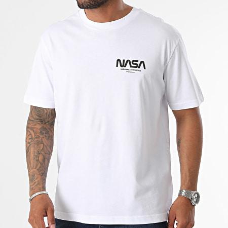 NASA - Tee Shirt Oversize Nasa Futuristic Blanc Noir