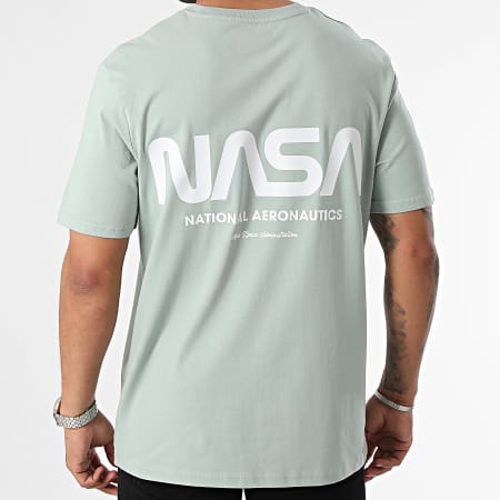 NASA - Tee Shirt Oversize Nasa Futuristic Vert Clair Blanc