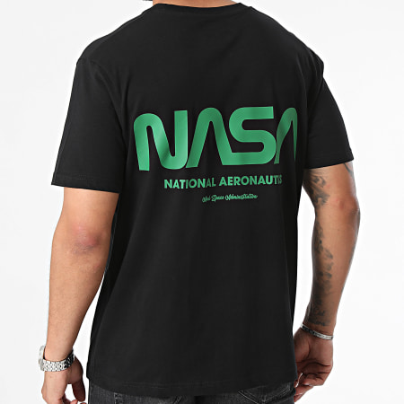 NASA - Oversize Nasa Futuristic Tee Shirt Negro Verde Botella