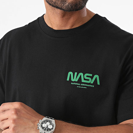 NASA - Oversize Nasa Futuristic Tee Shirt Negro Verde Botella