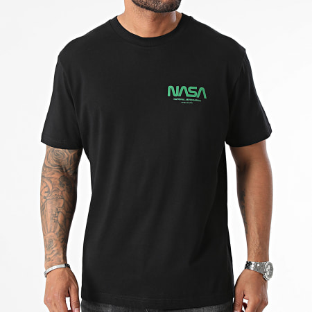 NASA - Tee Shirt Oversize Nasa Futuristic Noir Vert Bouteille