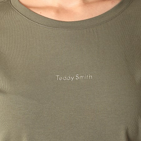 Teddy Smith - Tee Shirt Femme Ribelle Vert Kaki