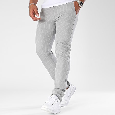 Uniplay - Pantaloni chino a righe grigi