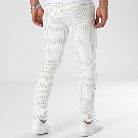 Uniplay - Pantalon Chino A Rayures Blanc