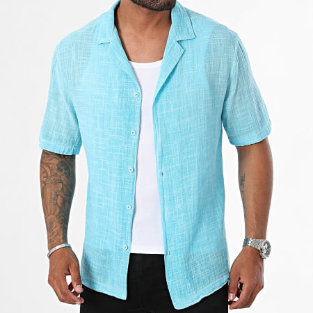 Uniplay - Chemise Chemise Manches Courtes YC107 Bleu Turquoise