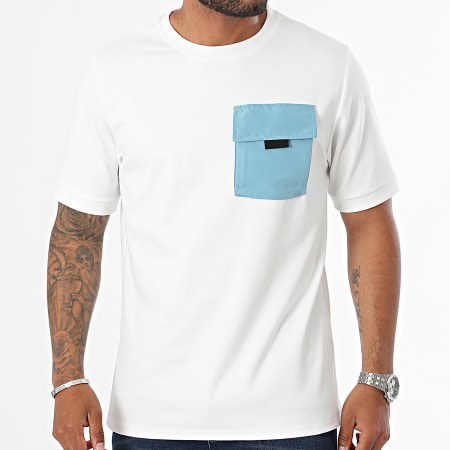 Uniplay - UNI-077 Pocket Tee Blanco Azul claro