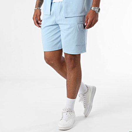Uniplay - Conjunto de camisa de manga corta y pantalón corto UNI-076 Azul claro