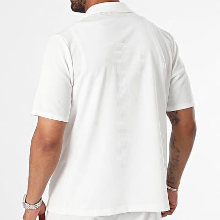 Uniplay - Conjunto de camisa de manga corta y pantalón corto UNI-076 Blanco