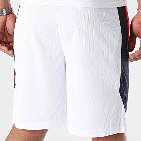 Wicked One - Short Jogging A Bandes Whaks Blanc Bleu Marine