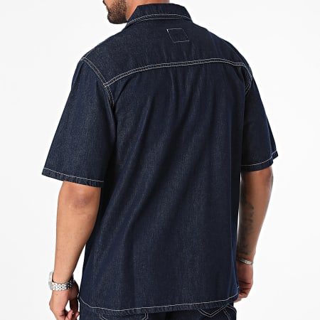 Ikao - Blauw denim shirt met korte mouwen en korte broek