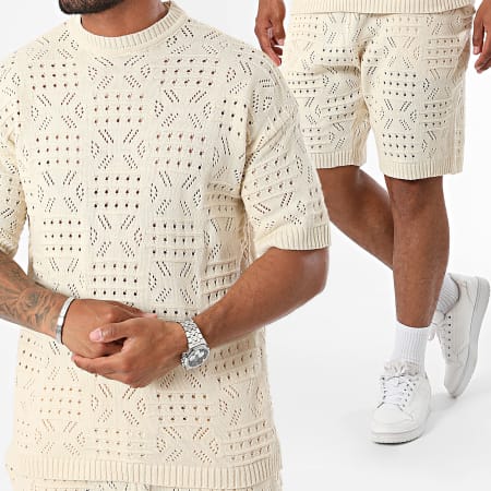 Ikao - Ensemble Tee Shirt Et Short Jogging Beige