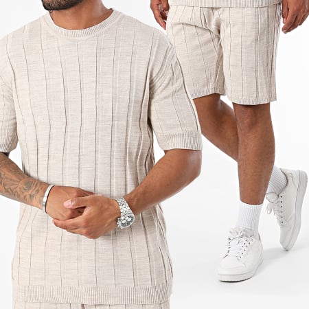 Ikao - Ensemble Tee Shirt Et Short Jogging Beige