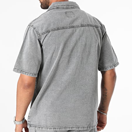 Ikao - Set camicia a maniche corte grigia e pantaloncini Jean