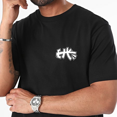 Khalil El Hadri - Tee Shirt Oversize Manga Back Noir Bleu - LaBoutiqueOfficielle.com