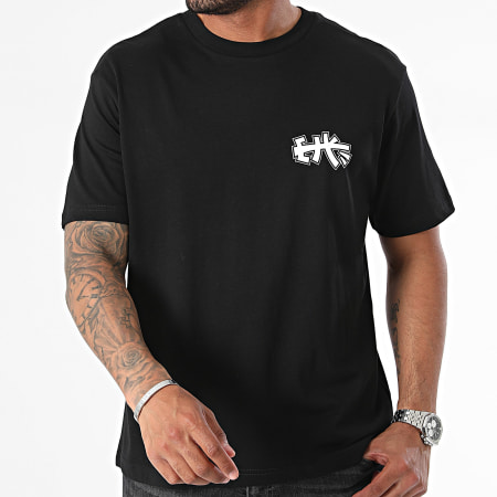 Khalil El Hadri - Tee Shirt Oversize Manga Back Noir Bleu - LaBoutiqueOfficielle.com