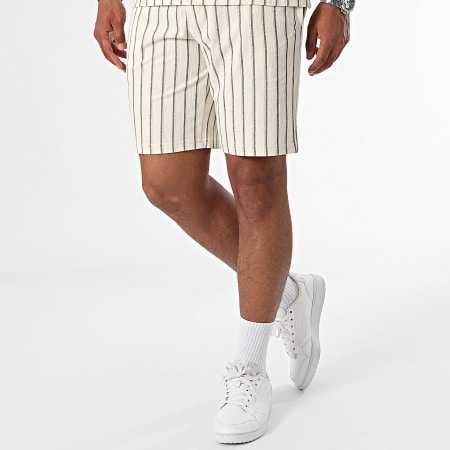 Classic Series - Conjunto de polo de manga corta y pantalón corto de jogging Beige