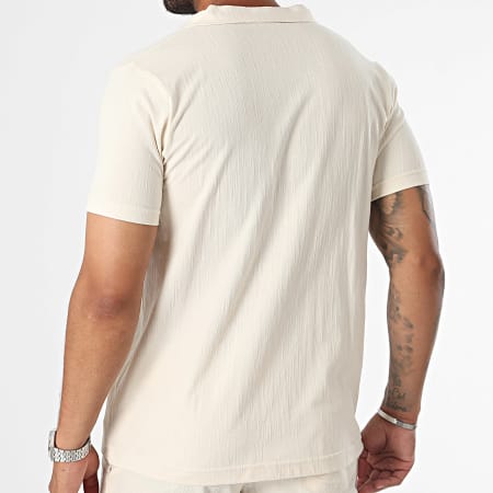 Classic Series - Poloshirt met korte mouwen en joggingbroekenset Beige