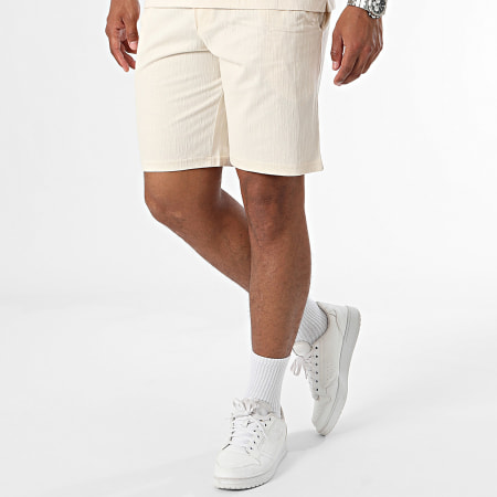 Classic Series - Conjunto de polo de manga corta y pantalón corto de jogging Beige