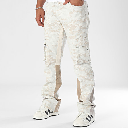 Ikao - 530 Cargo Jeans Wit Beige Licht Grijs