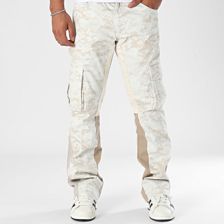 Ikao - 530 Cargo Jeans Wit Beige Licht Grijs