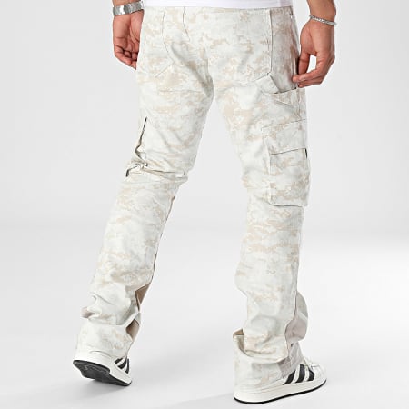 Ikao - 530 Cargo Jeans Wit Beige Licht Grijs