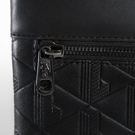 Lacoste - Bolso con monograma y placa con logotipo de cocodrilo Negro