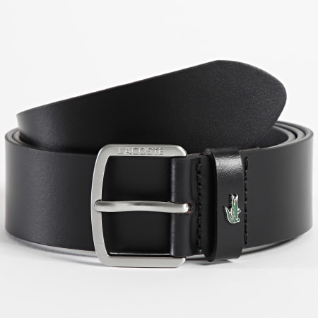 Lacoste - Ceinture en Cuir Avec Logo Crocodile Metal Noir