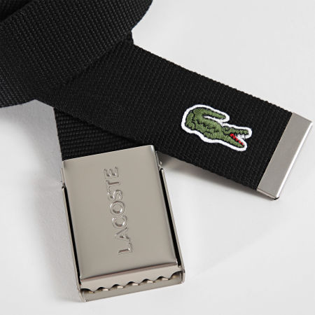 Lacoste - Ceinture Plaque Avec Logo Brodé Crocodile L1212 Noir