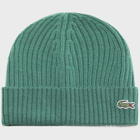 Lacoste - Gorro verde con logotipo bordado de cocodrilo