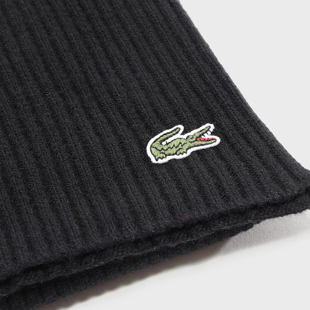 Lacoste - Echarpe Logo Brodé Crocodile Noir