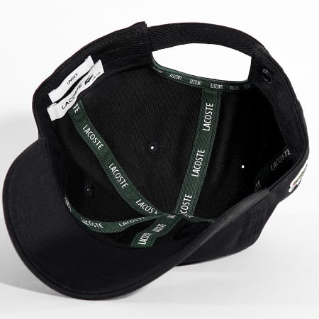 Lacoste - Cappello con logo laterale ricamato in coccodrillo nero