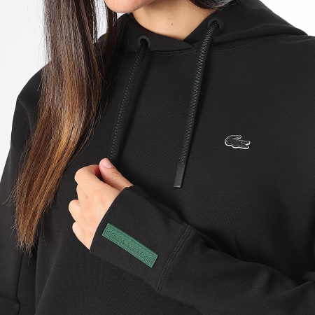 Lacoste Sweat Capuche Femme Logo Brode Crocodile Noir LaBoutiqueOfficielle