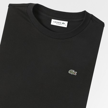 Lacoste - Maglietta da donna con logo coccodrillo ricamato, vestibilità rilassata, nero