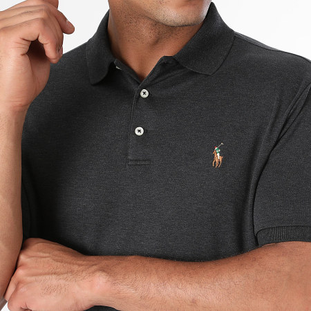 Polo Ralph Lauren - Polo personalizzata con manica sottile Original Player grigio antracite