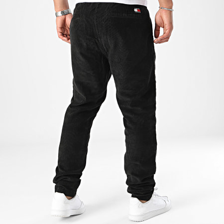 Tommy Jeans - Pantaloni Austin Slim in corda 9493 nero