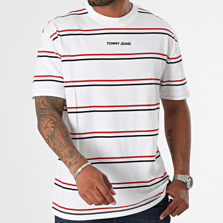 Tommy Jeans - Reg Classic Stripe Tee Shirt 9210 Blanco