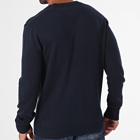 Tommy Jeans - Maglione essenziale con scollo a V 9192 blu navy