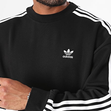 Adidas Originals - Sweat Crewneck 3 Stripes IZ1829 Noir Blanc