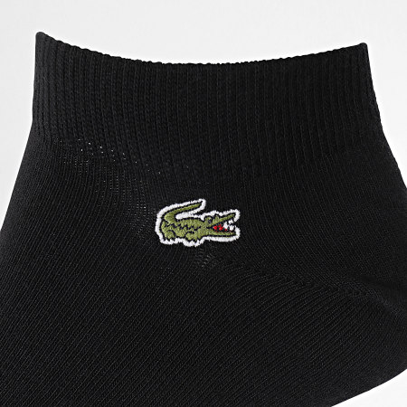 Lacoste - 3 Pares De Calcetines Con Logo Bordado Cocodrilo Negro